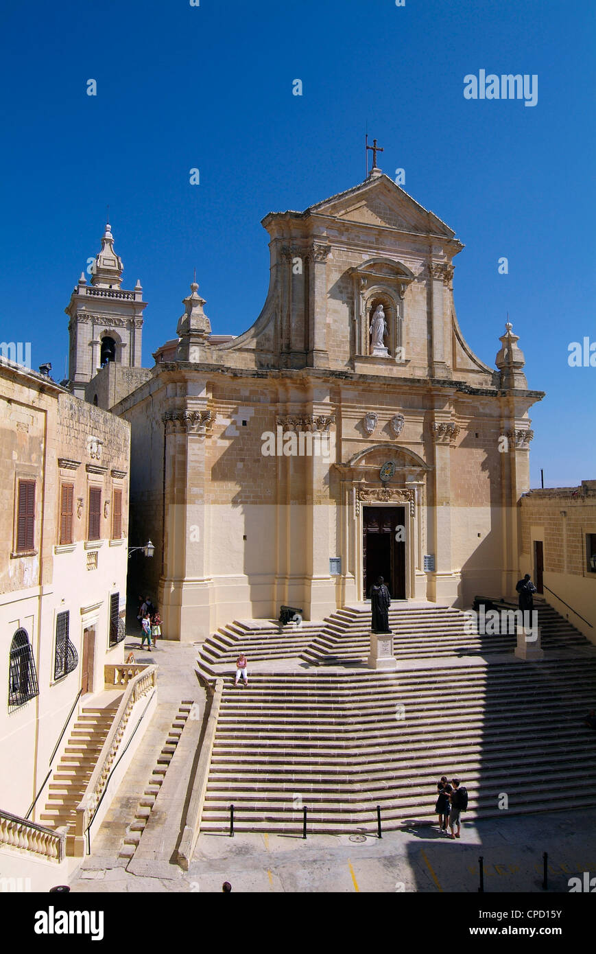 Cathédrale, Victoria, Gozo, Malte, Méditerranée, Europe Banque D'Images