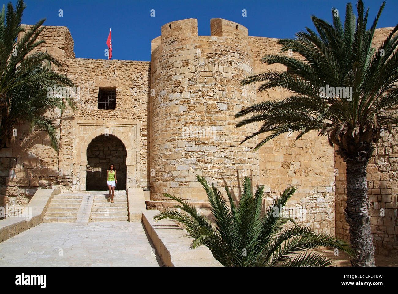 Château Bordj el Kebir, Houmt Souk, l'île de Djerba, Tunisie, Afrique du Nord, Afrique Banque D'Images