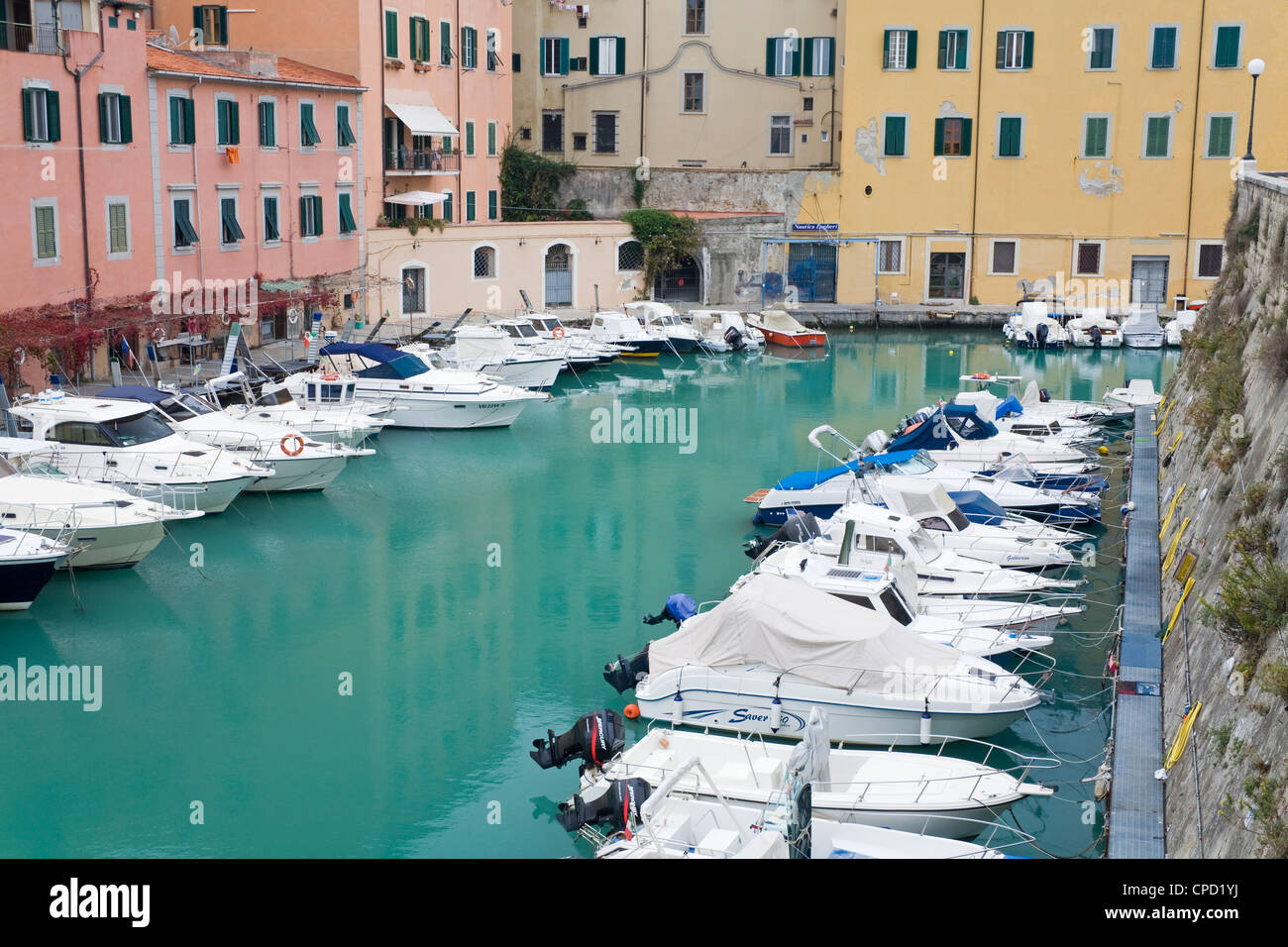 Canal Royal dans le port de Livourne, Toscane, Italie, Europe Banque D'Images