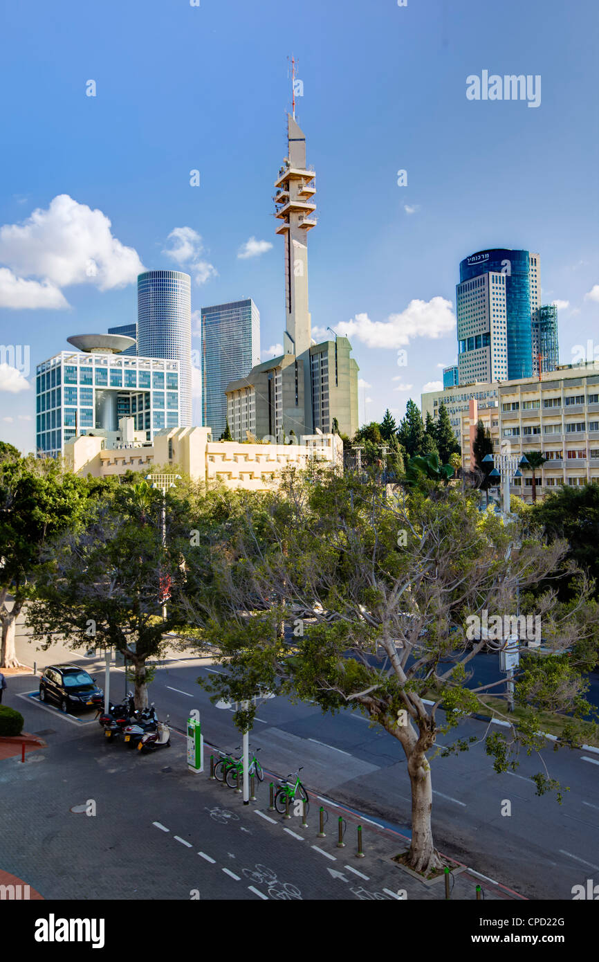 Skyline, Tel Aviv, Israël, Moyen Orient Banque D'Images