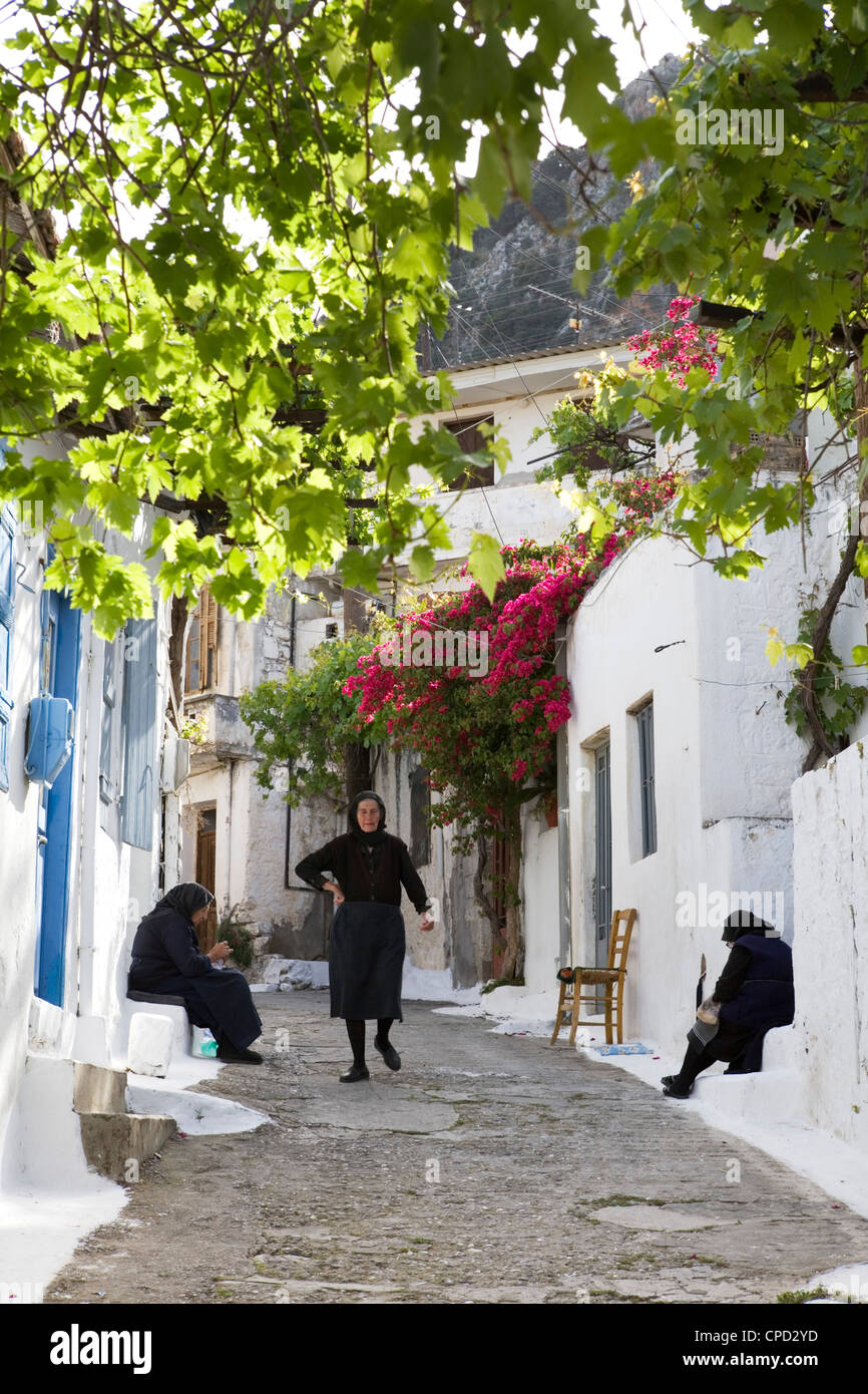 Scène de rue, crétois Kritsa, λασίθι, Crète, îles grecques, Grèce, Europe Banque D'Images