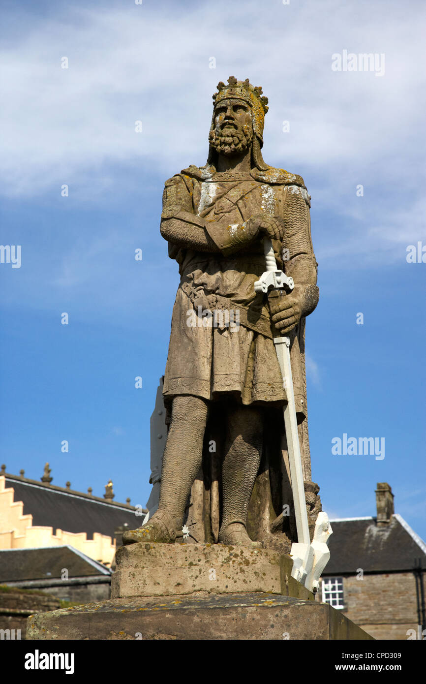 La statue de Robert Bruce à Stirling Castle Scotland UK Banque D'Images