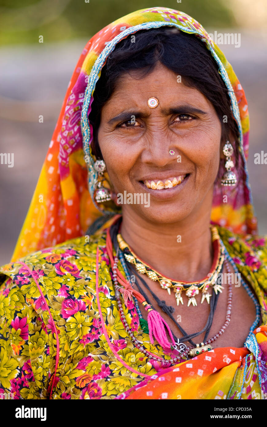 Portrait de femme de la région, lac Pushkar, Rajasthan, Inde, Asie Banque D'Images