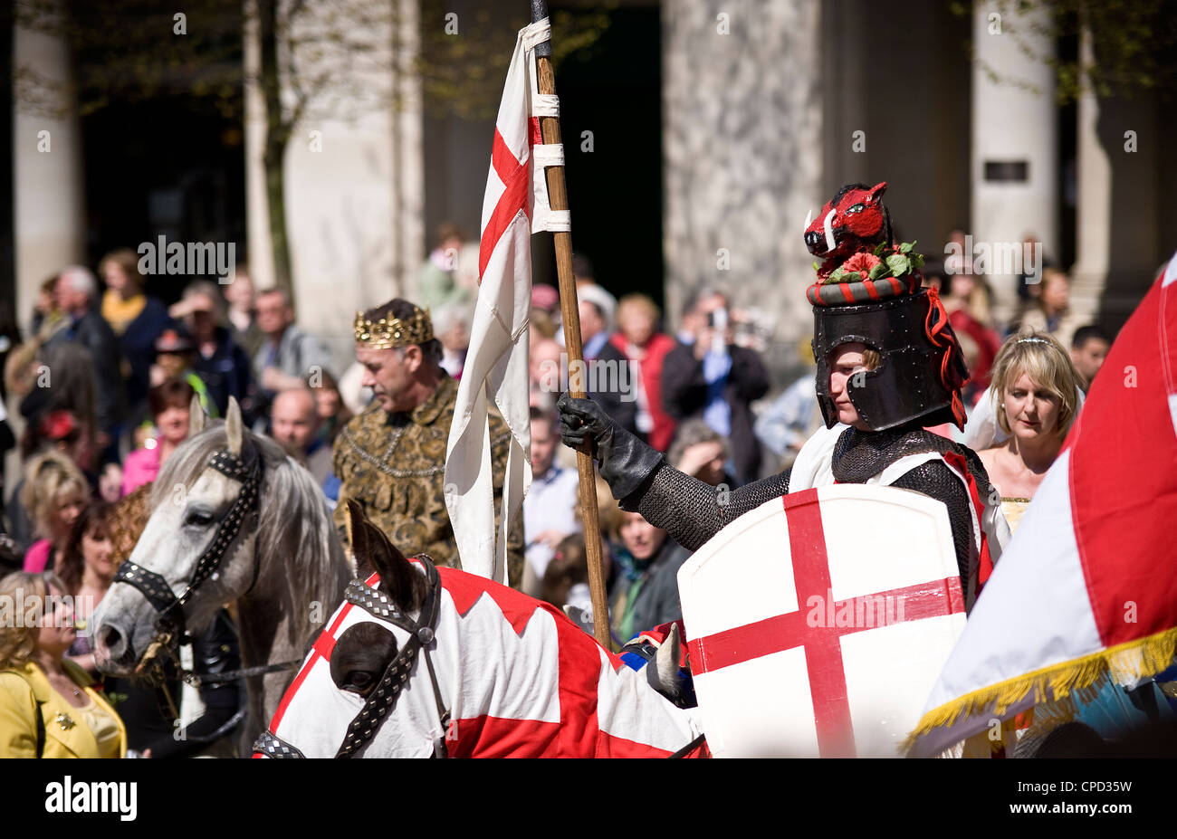 Célébrations du Jour de la Saint George's en 2010, Londres, Angleterre, Royaume-Uni, Europe Banque D'Images