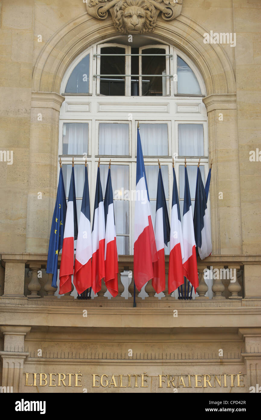 Drapeaux français, Paris, France, Europe Banque D'Images