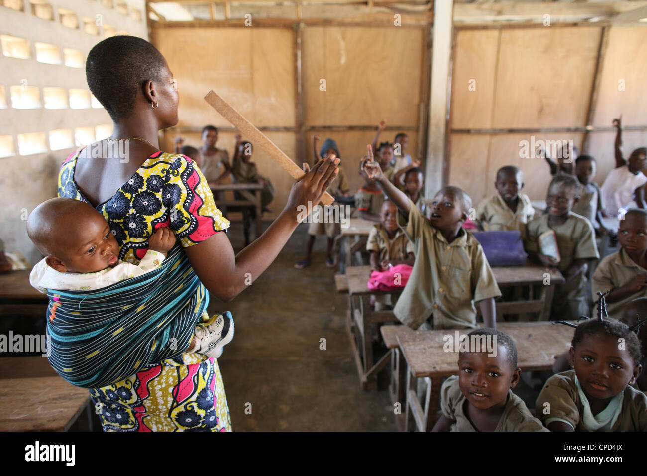 L'école primaire en Afrique, Lomé, Togo, Afrique de l'Ouest, l'Afrique Banque D'Images