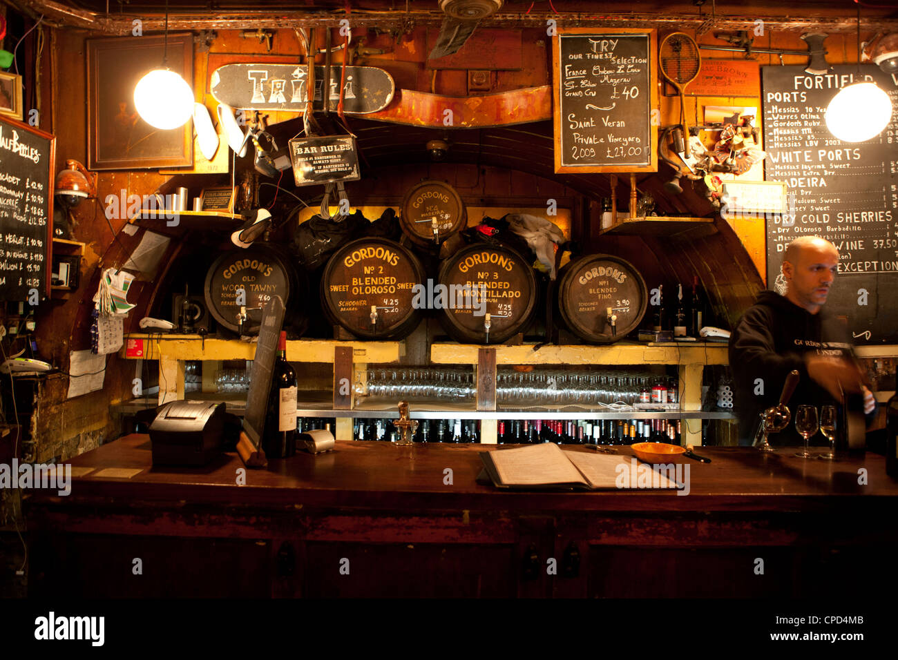 Gordon's Wine Bar London UK Banque D'Images
