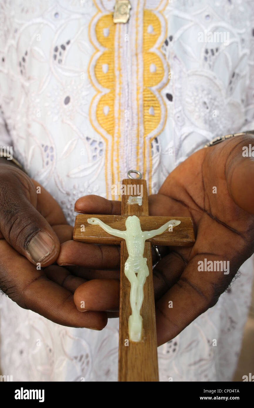 Crucifix, Lomé, Togo, Afrique de l'Ouest, l'Afrique Banque D'Images