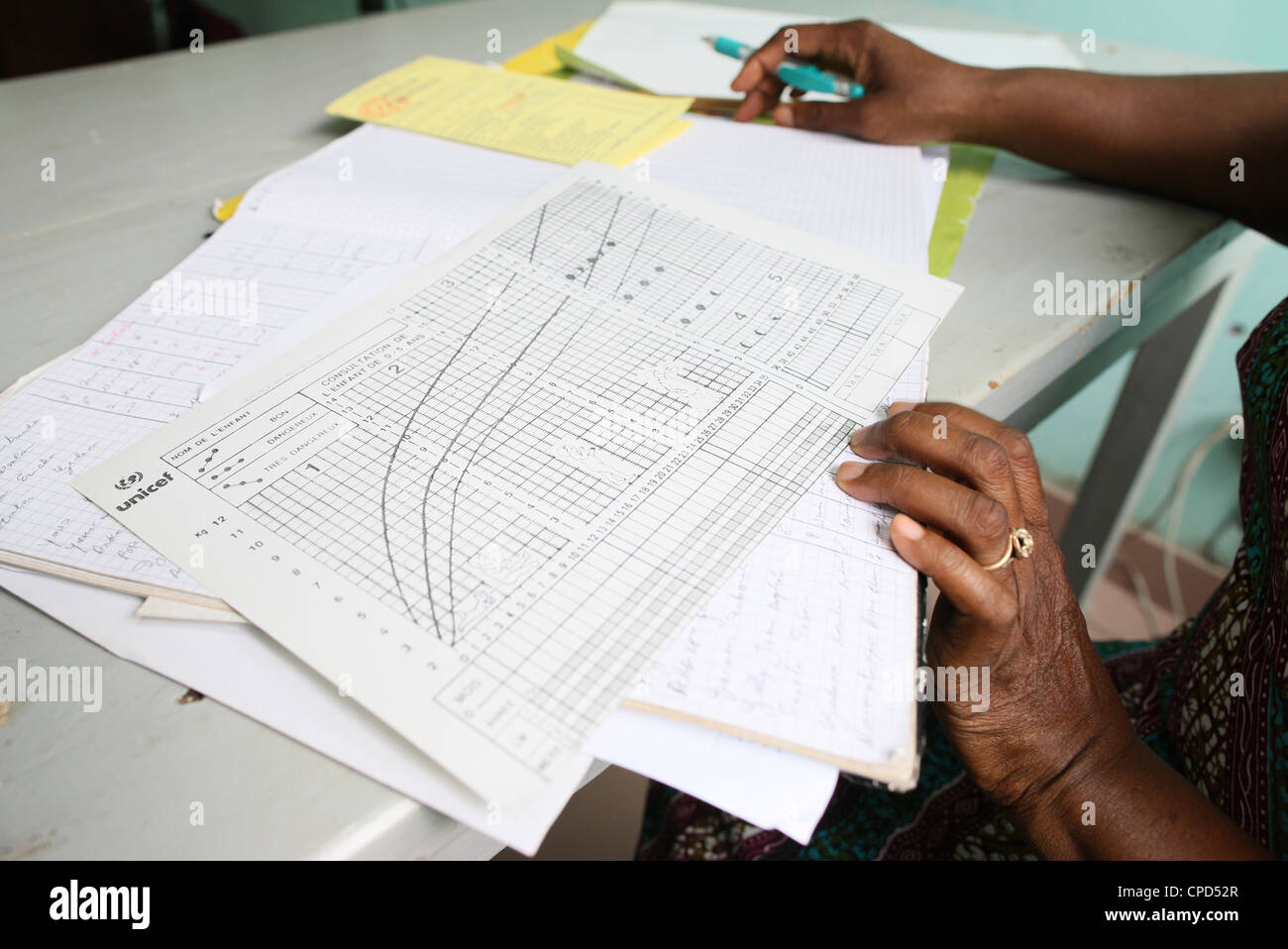 Consultation médicale, centre médical pour les patients VIH-positifs, Lomé, Togo, Afrique de l'Ouest, l'Afrique Banque D'Images