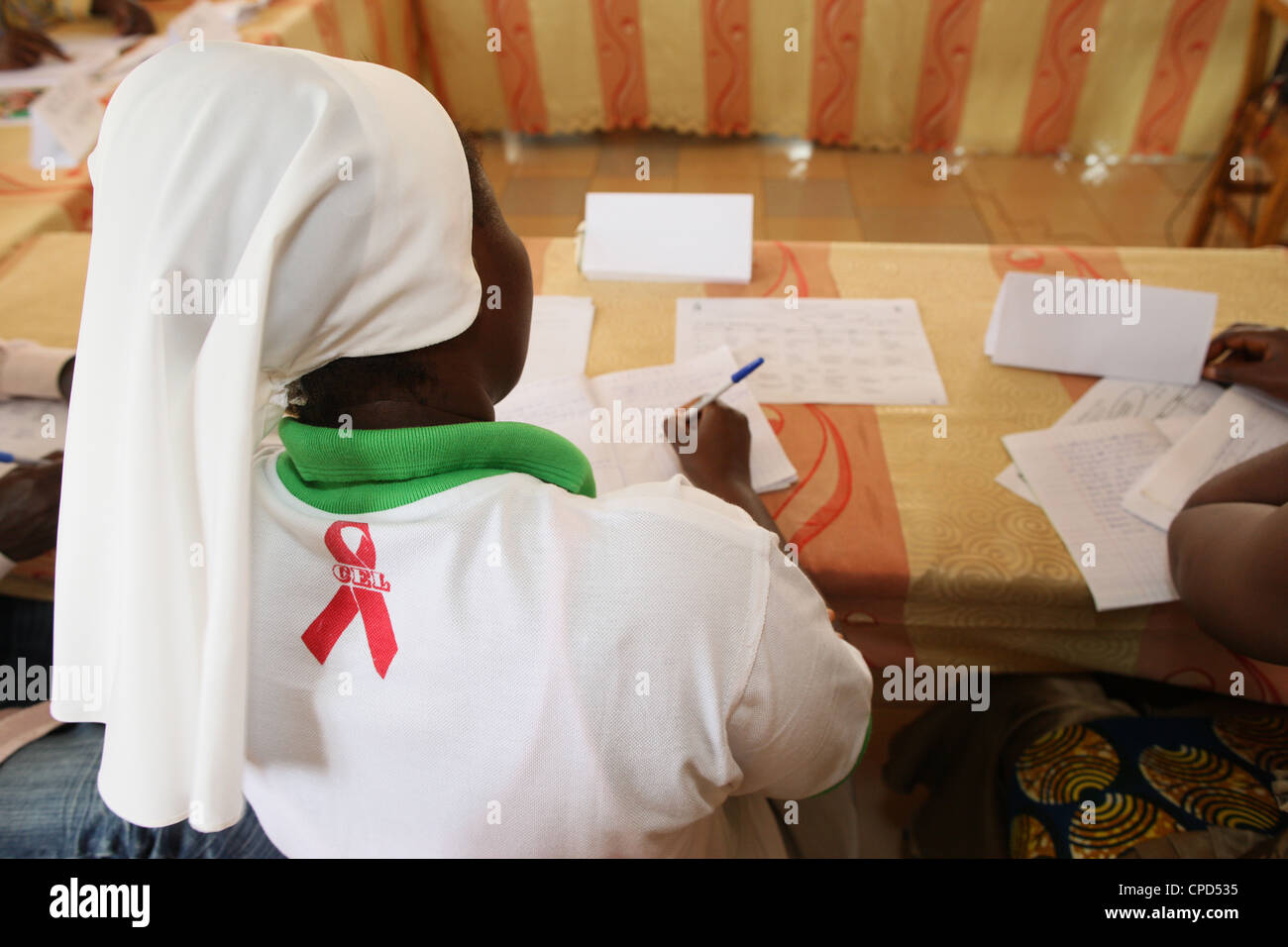 Atelier sur la prévention du SIDA, Lomé, Togo, Afrique de l'Ouest, l'Afrique Banque D'Images