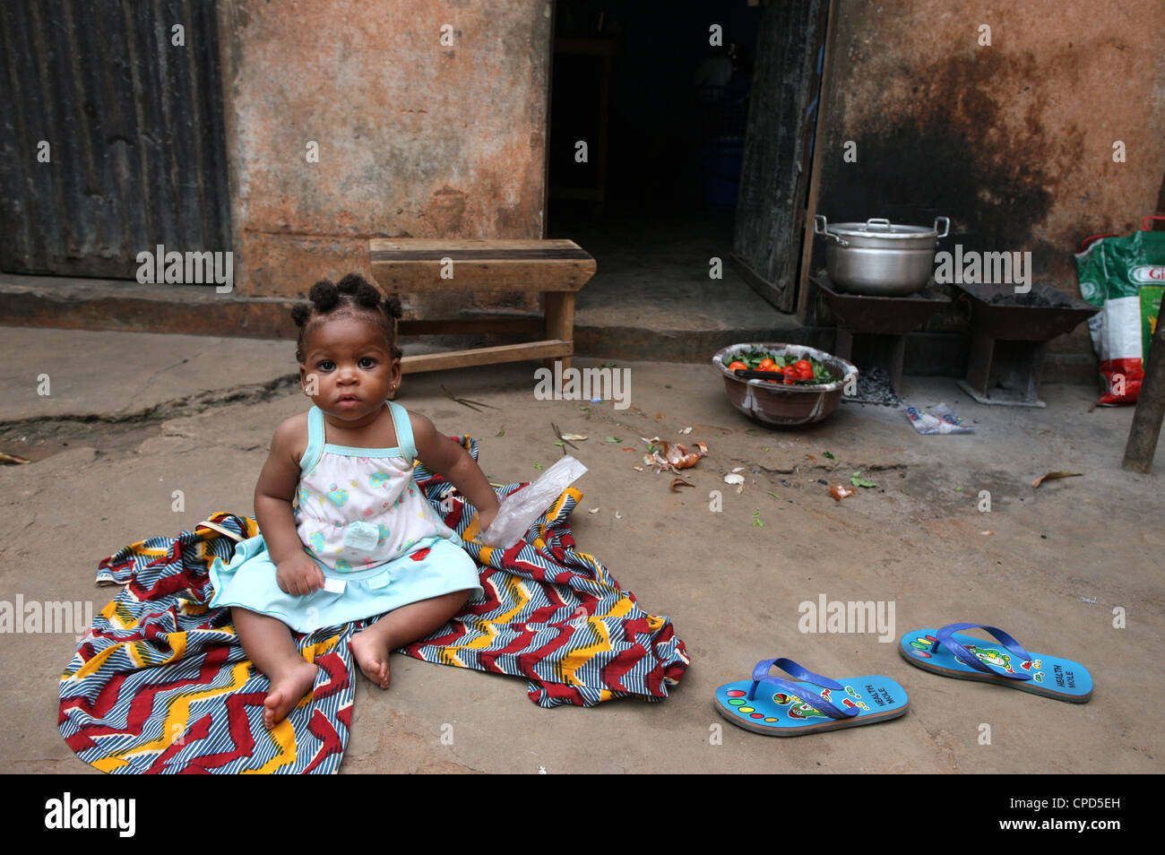Enfant Africain, Lomé, Togo, Afrique de l'Ouest, l'Afrique Banque D'Images