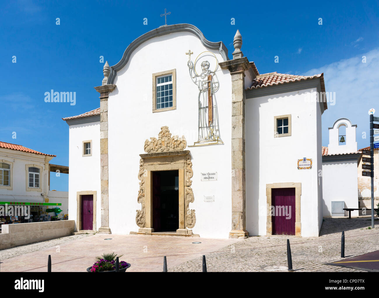 Le Museu de Arte Sacra dans église de San Sébastien, Rua Miguel Bombarda dans le vieux centre ville, Albufeira, Algarve, Portugal Banque D'Images