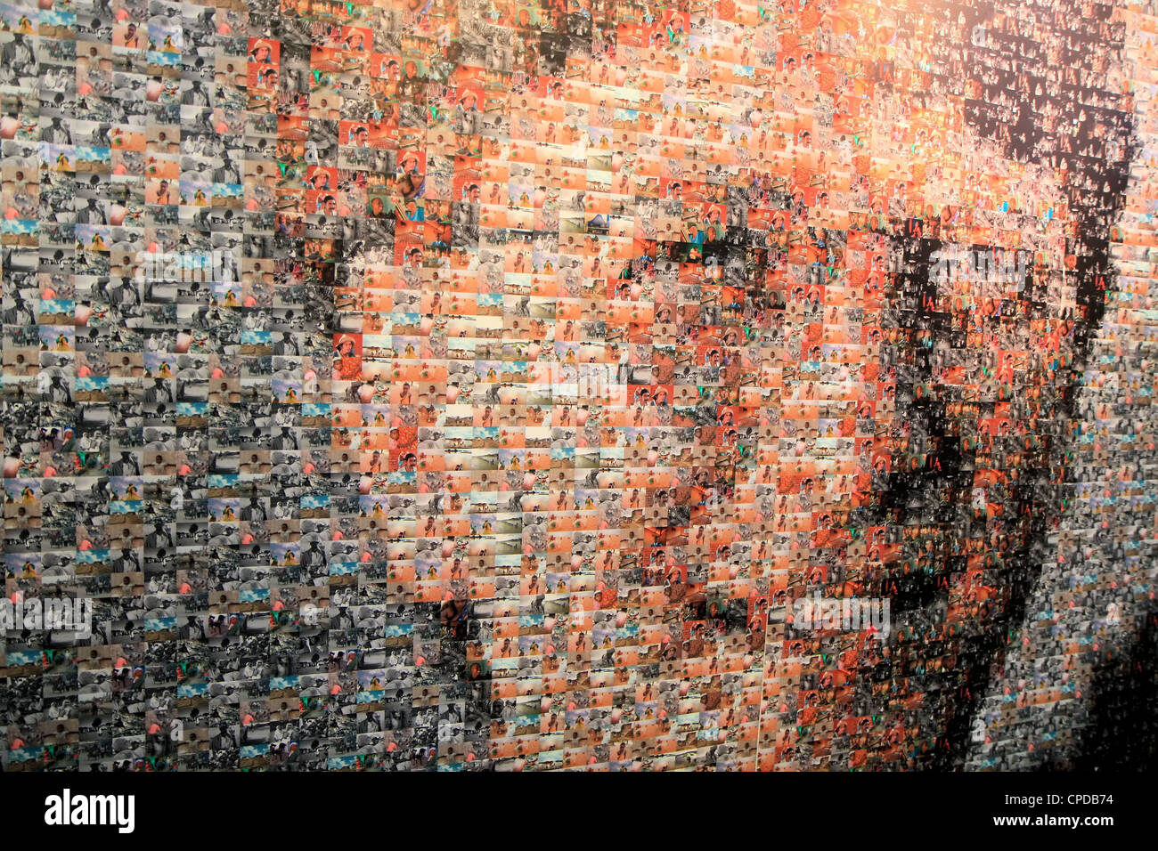 Portrait mosaïque de Bill Gates, Valencia, Espagne Banque D'Images
