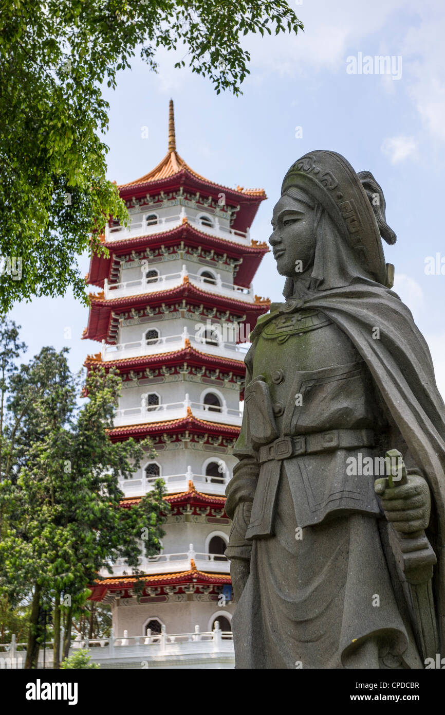 Statue de Hua Mulan, jardin chinois, Singapour Banque D'Images