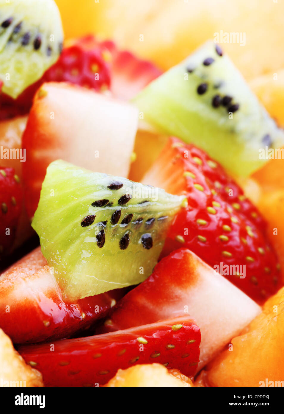 Close-up de salade de fruits frais Banque D'Images