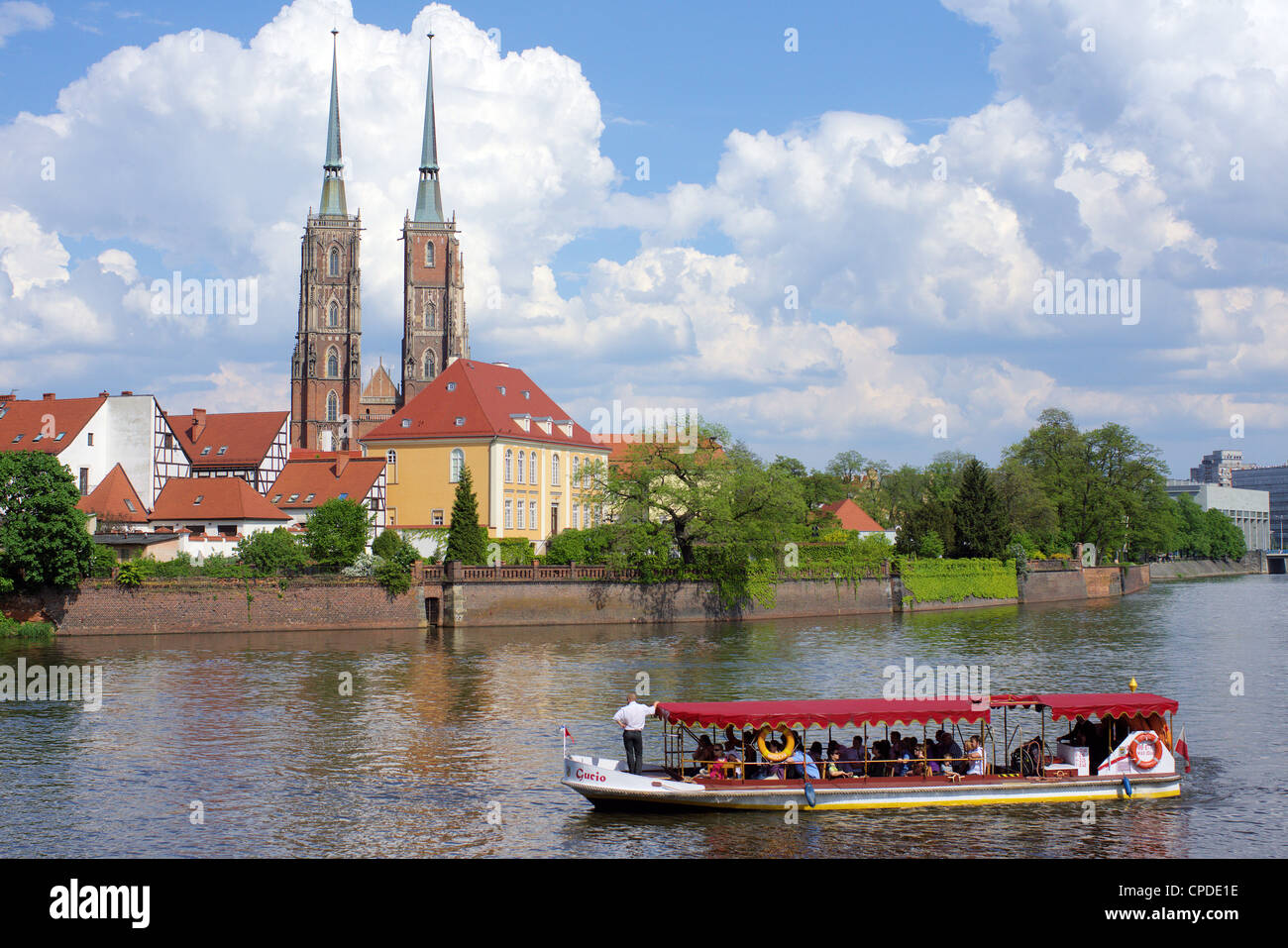 Bateau de croisière sur la rivière Odra Wroclaw Pologne Banque D'Images