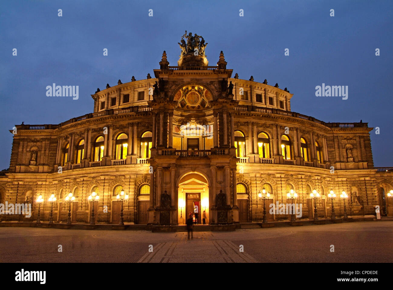 L'Opéra Semper, Dresde, Saxe, Allemagne, Europe Banque D'Images