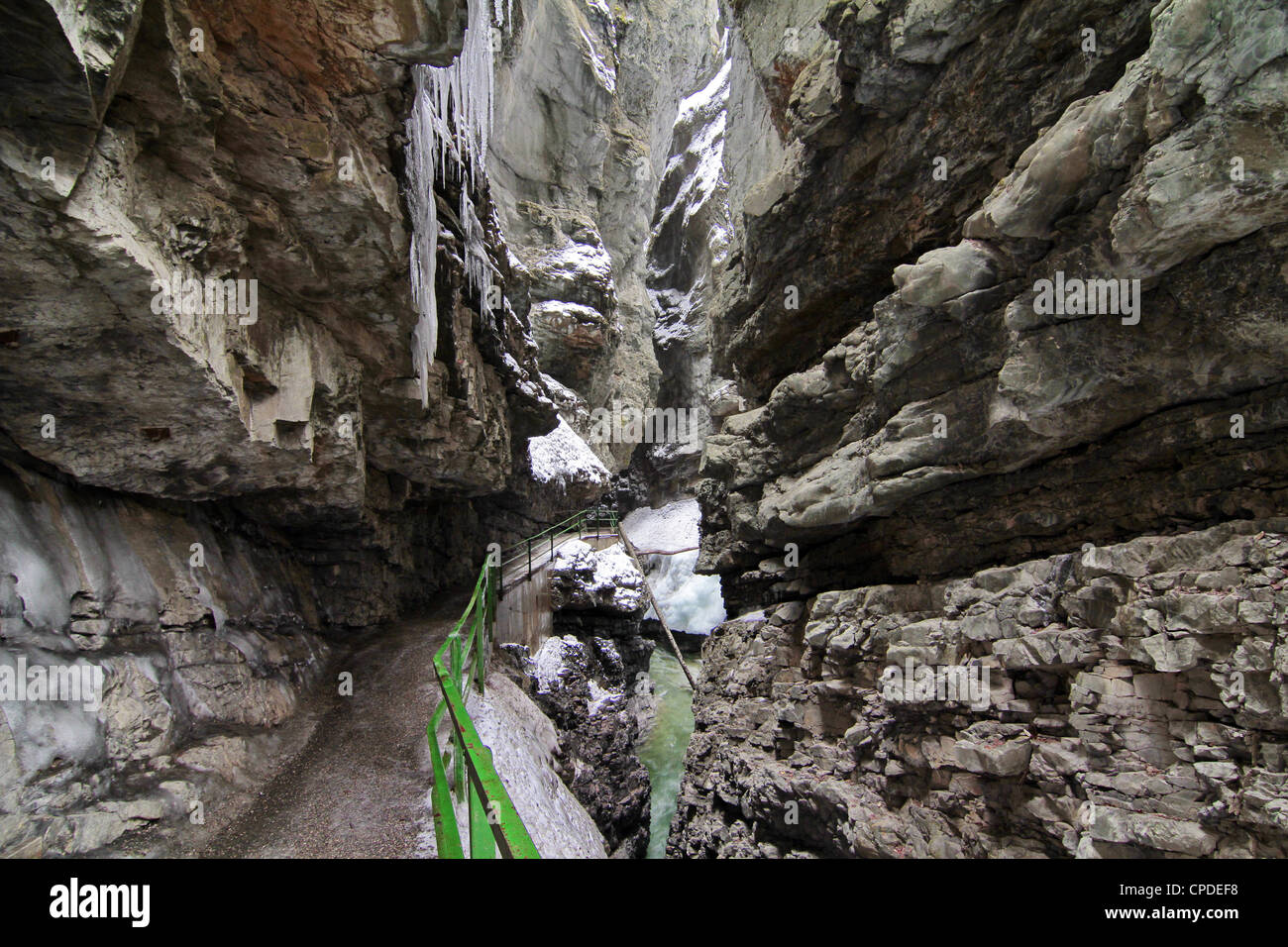 Canyon Breitachklamm en hiver, Oberstdorf, Allgau Alpes, Bavaria, Germany, Europe Banque D'Images