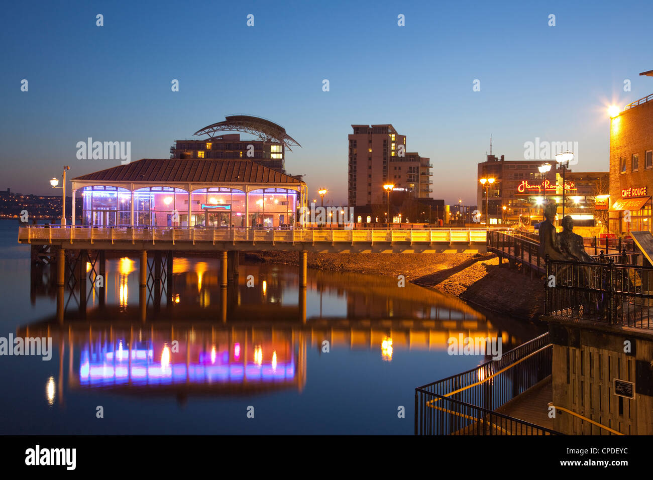 La baie de Cardiff, Pays de Galles, Pays de Galles, Royaume-Uni, Europe Banque D'Images