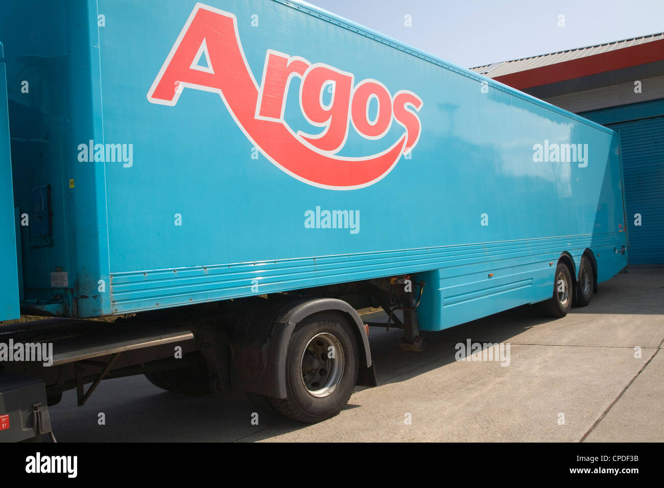 Camion Poids Lourds de livraison Argos remorque véhicule UK Banque D'Images