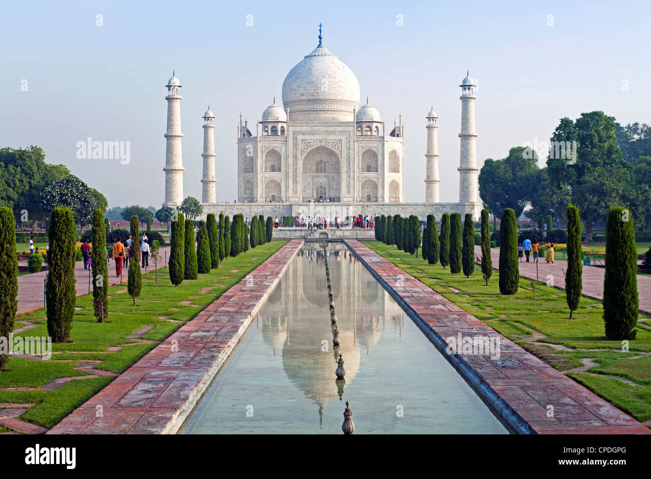 Taj Mahal, UNESCO World Heritage Site, Agra, Uttar Pradesh, Inde, Asie Banque D'Images