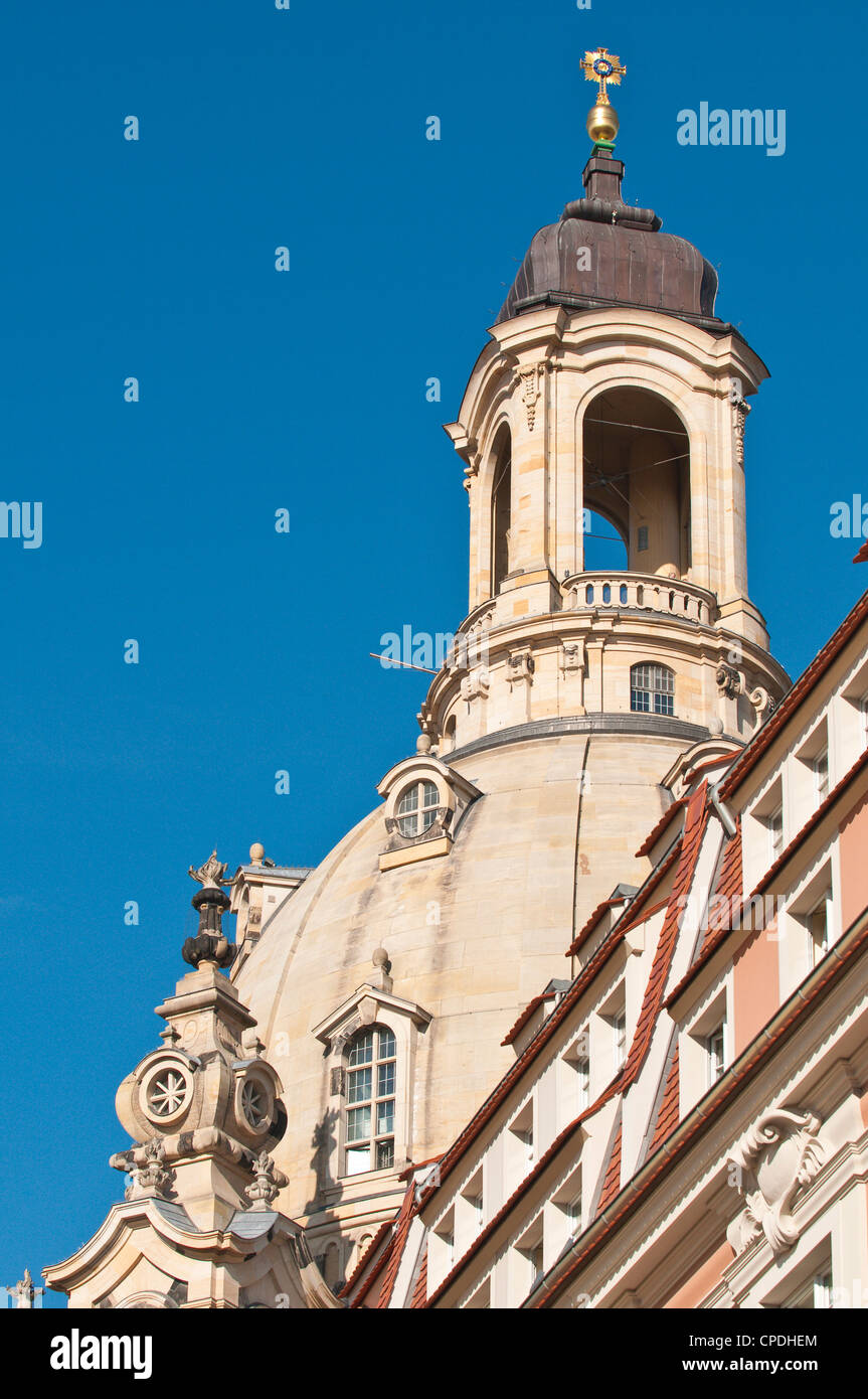 Église Notre Dame, Dresde, Saxe, Allemagne, Europe Banque D'Images