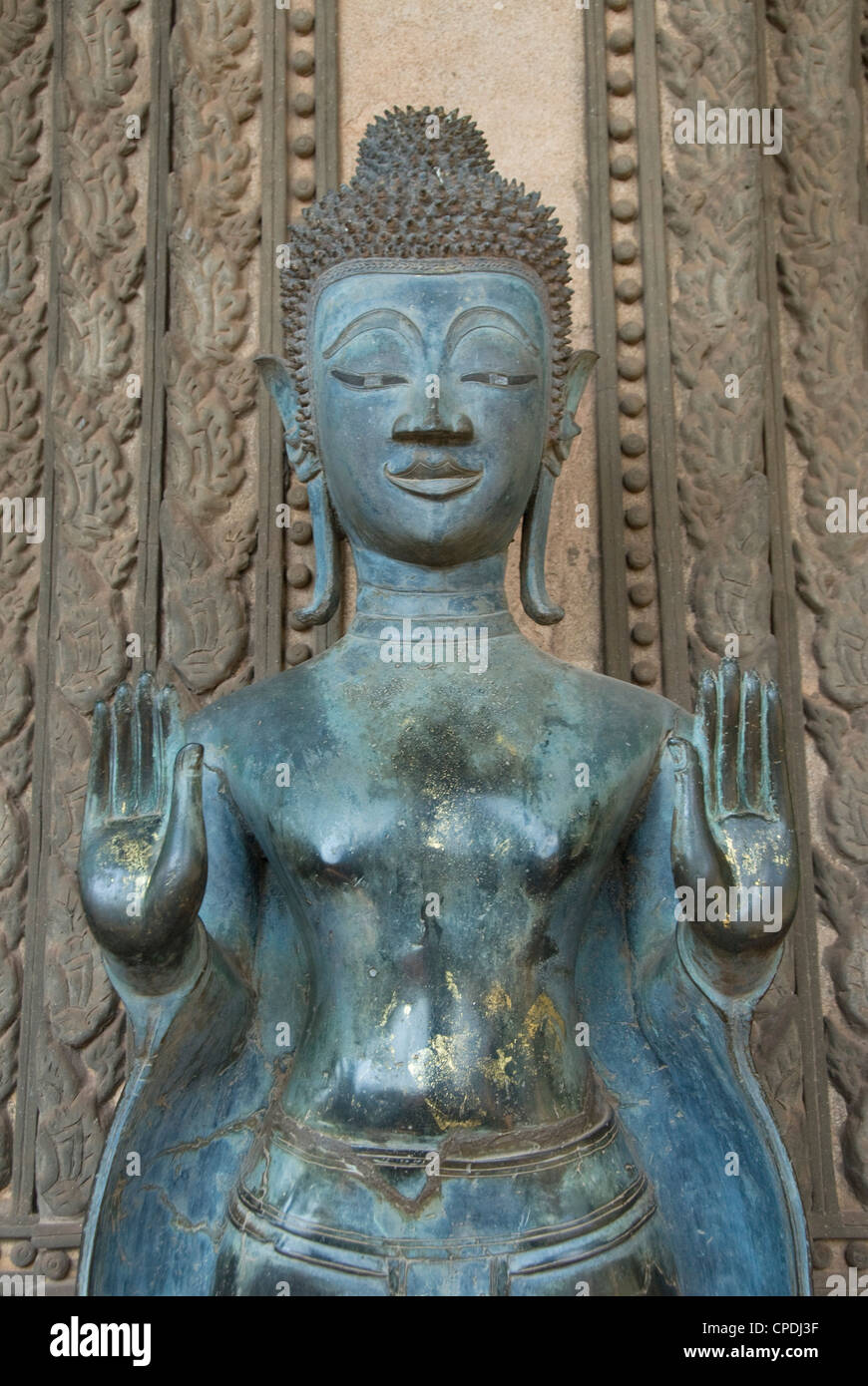 Statue de Bouddha, Haw Phra Kaew (Ho Phra Keo), Vientiane, Laos, Indochine, Asie du Sud-Est, l'Asie Banque D'Images