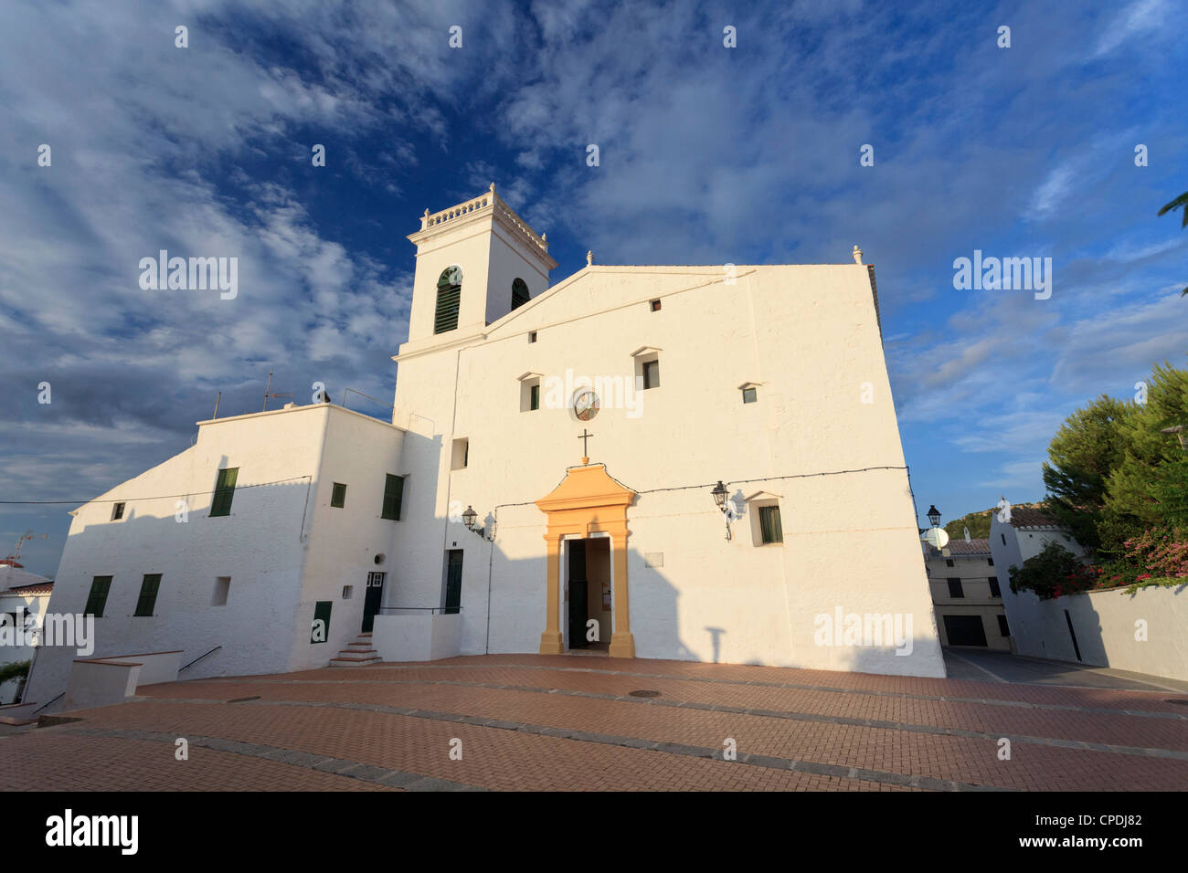 L'Espagne, Îles Baléares, Mallorca, Es Mercadal Village historique, l'église San Martin Banque D'Images