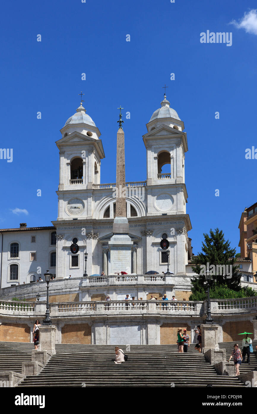 Église de la Trinité-des-Monts, Rome, Latium, Italie, Europe Banque D'Images