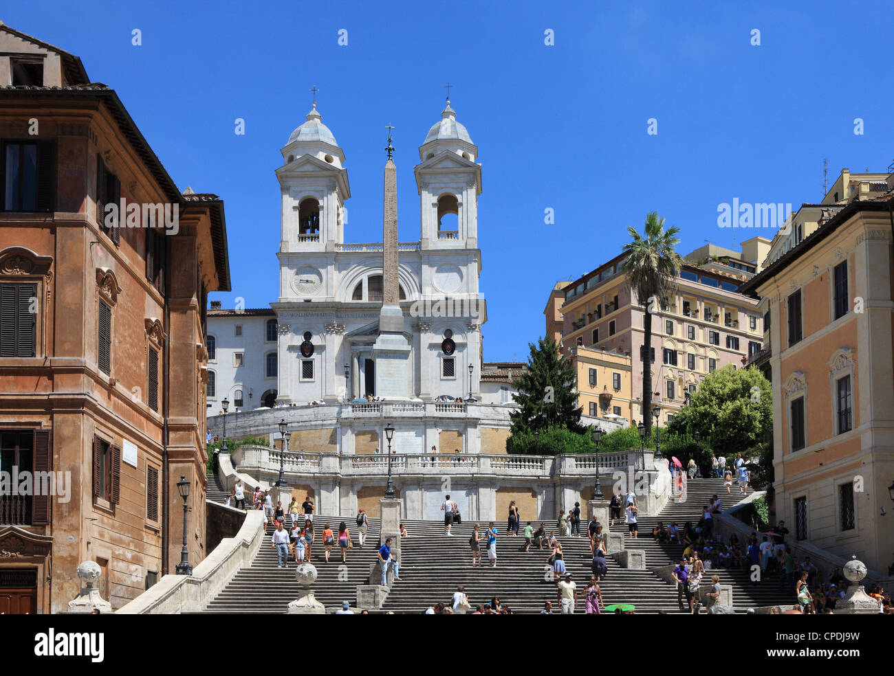 Église de la Trinité-des-Monts, Rome, Latium, Italie, Europe Banque D'Images