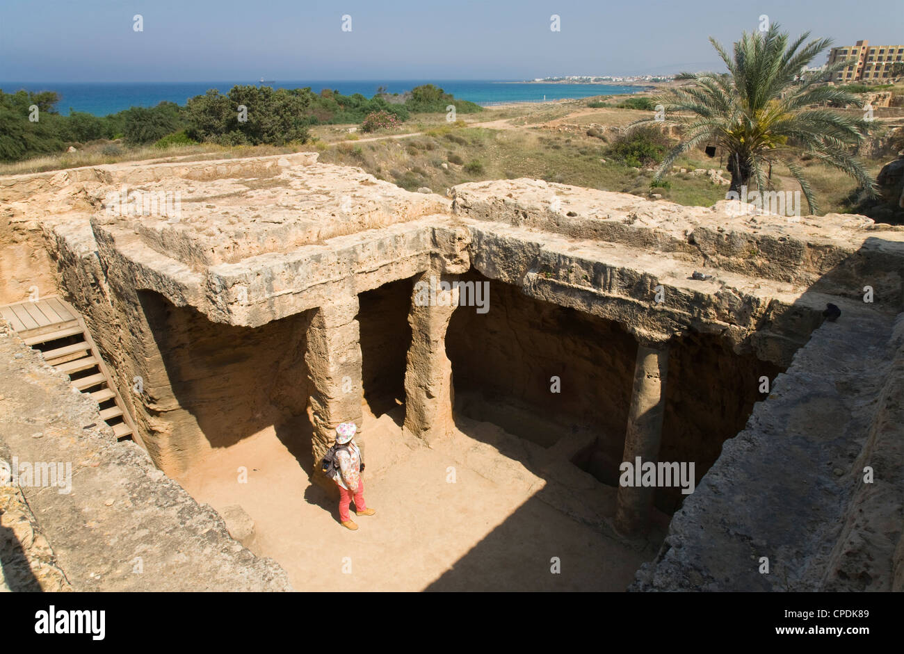 Numéro 4 tombe sur les Tombes des rois site dans Paphos, Chypre. Banque D'Images