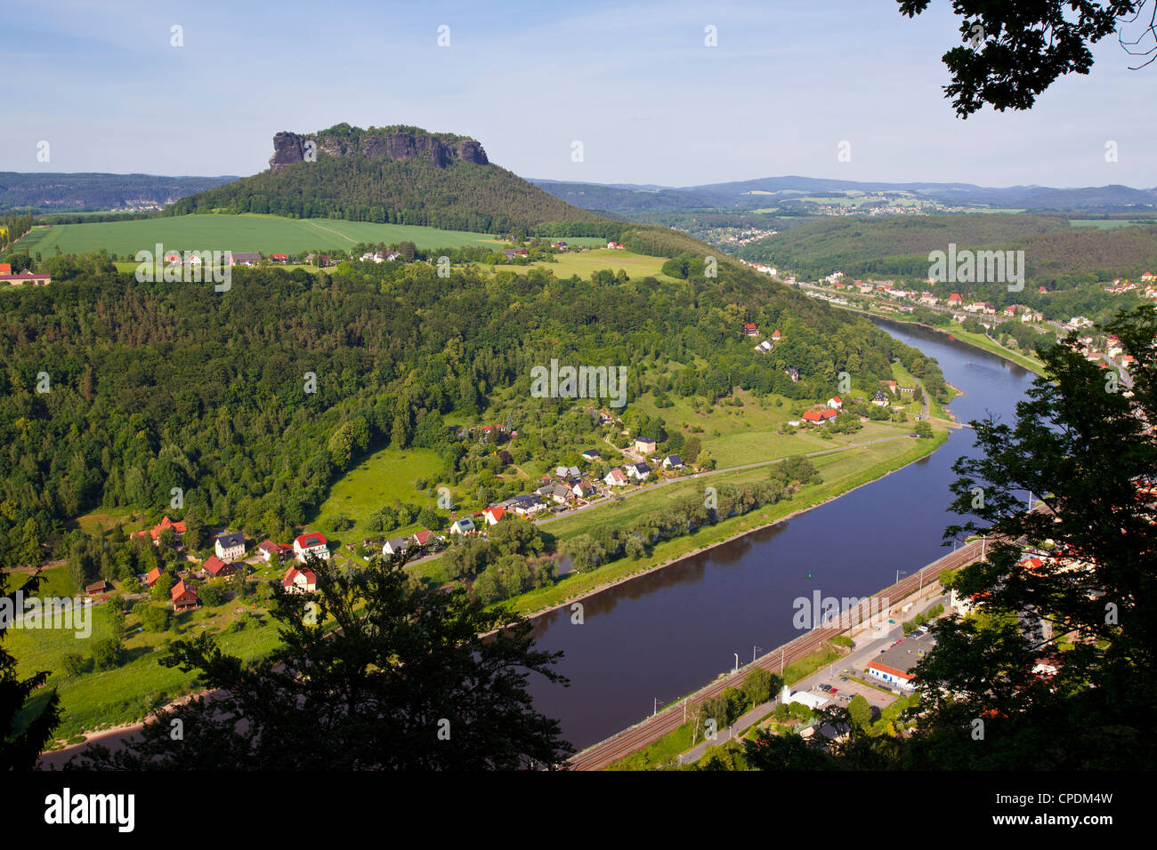 Vue sur l'Elbe, la Suisse Saxonne, Saxe, Allemagne, Europe Banque D'Images