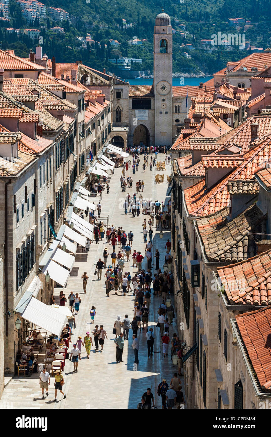 Dubrovnik, Croatie - rue Stradun Banque D'Images