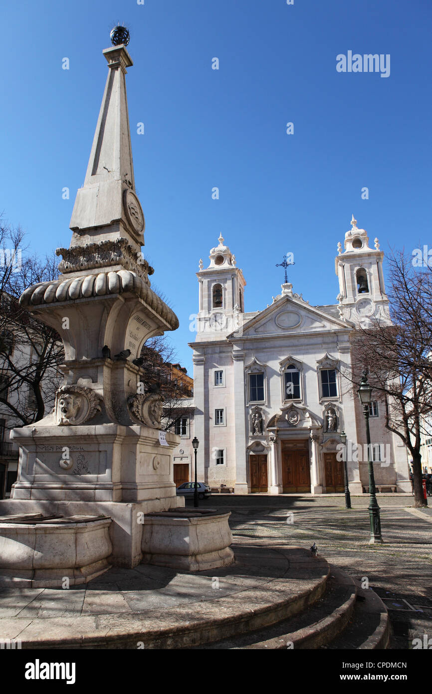 Eglise Saint-Paul (Igreja Paroquial de Sao Paulo de Lisboa), St Paul's Square (Rua de Sao Paulo), Lisbonne, Portugal, Europe Banque D'Images