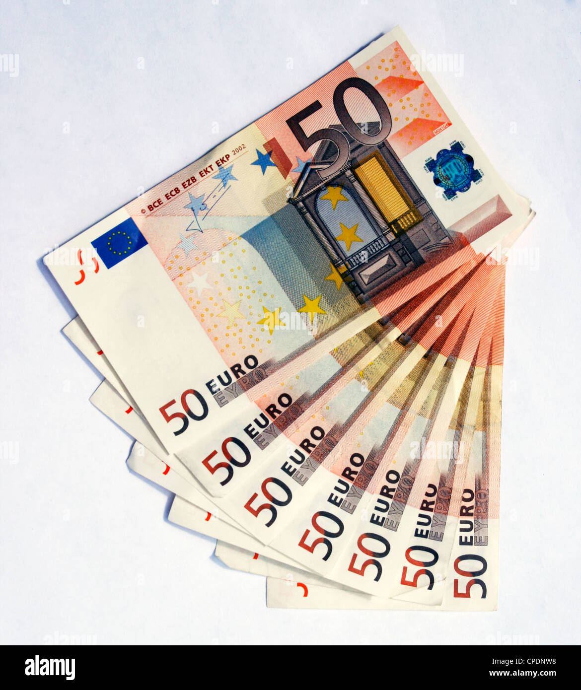 Fan de 50 euro note Banque D'Images