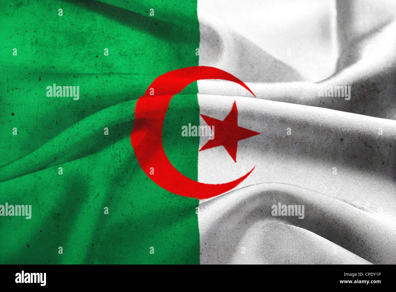 Un style Vintage drapeau Algérie Banque D'Images
