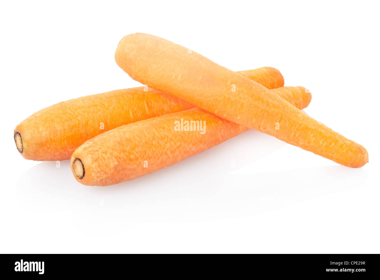 Des carottes sur fond blanc Banque D'Images