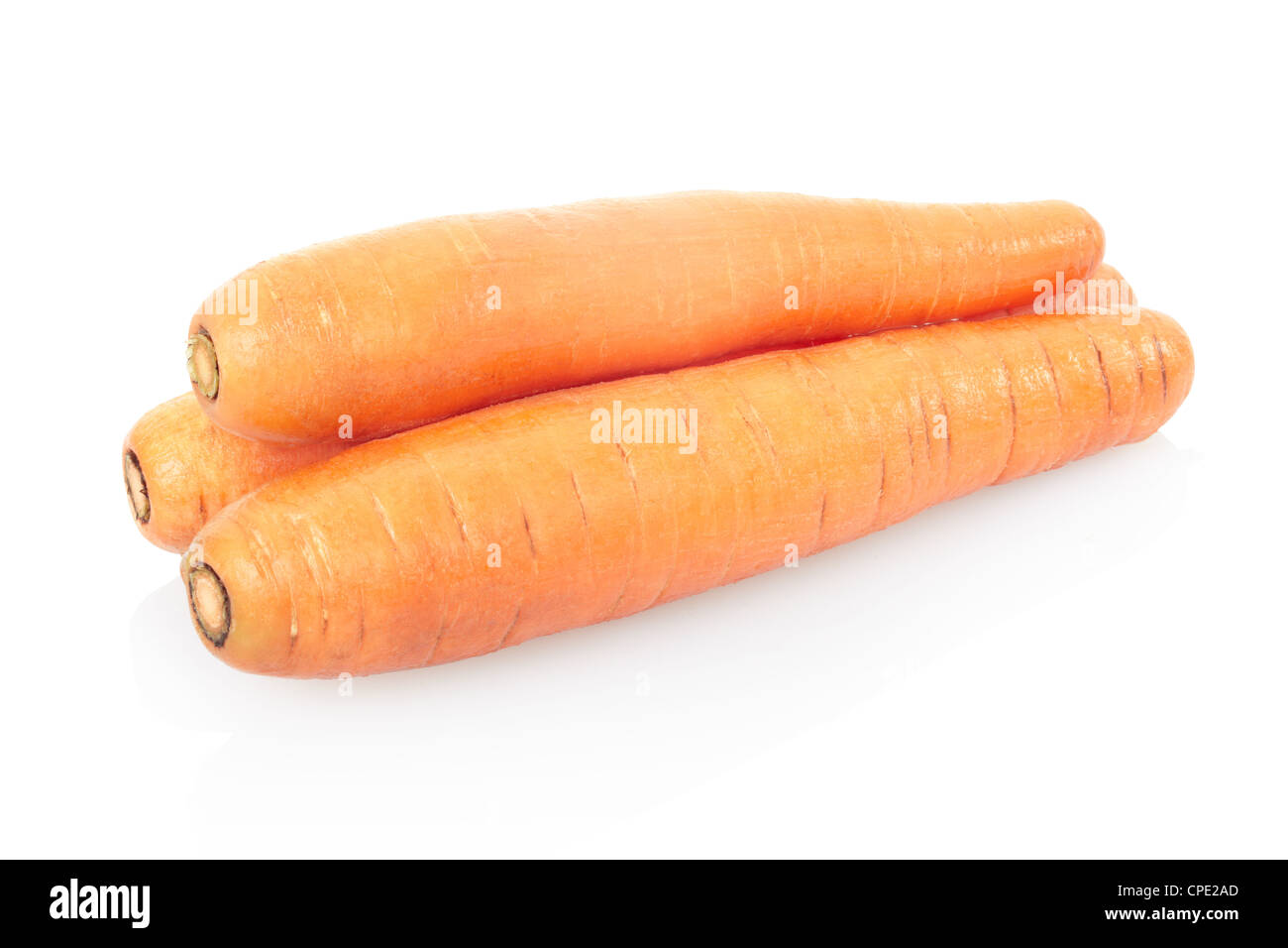 Des carottes sur fond blanc Banque D'Images