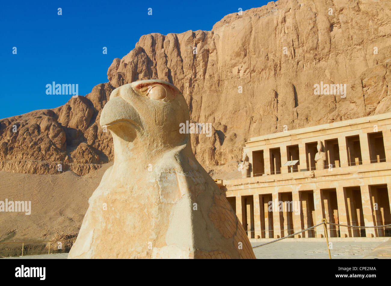 Temple d'Hatchepsout, Deir el Bahari, Thèbes, Site du patrimoine mondial de l'UNESCO, l'Égypte, l'Afrique du Nord, Afrique Banque D'Images