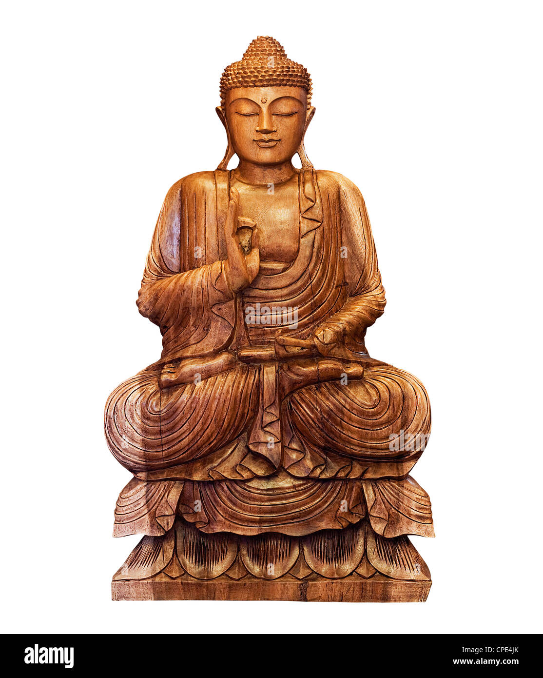 Buddhist statue of Buddha isolated on white Banque D'Images