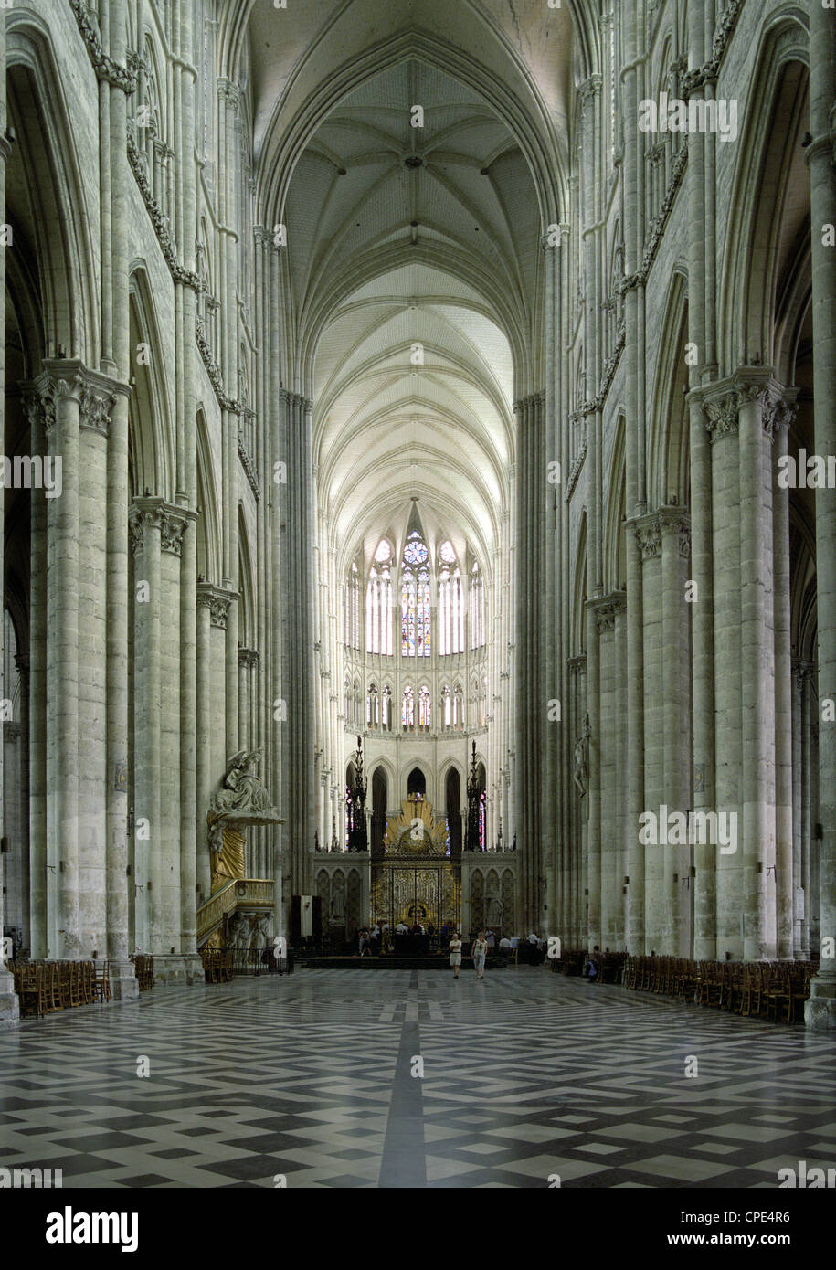 L'intérieur, la Cathédrale Notre Dame, l'UNESCO World Heritage Site, Amiens, Picardie, France, Europe Banque D'Images