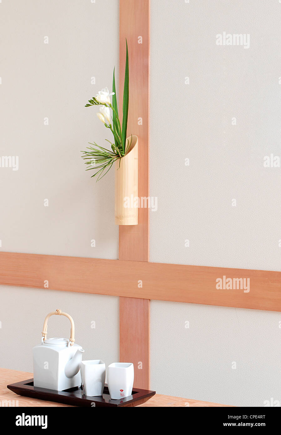 Décoration de la Chambre et service de thé Banque D'Images