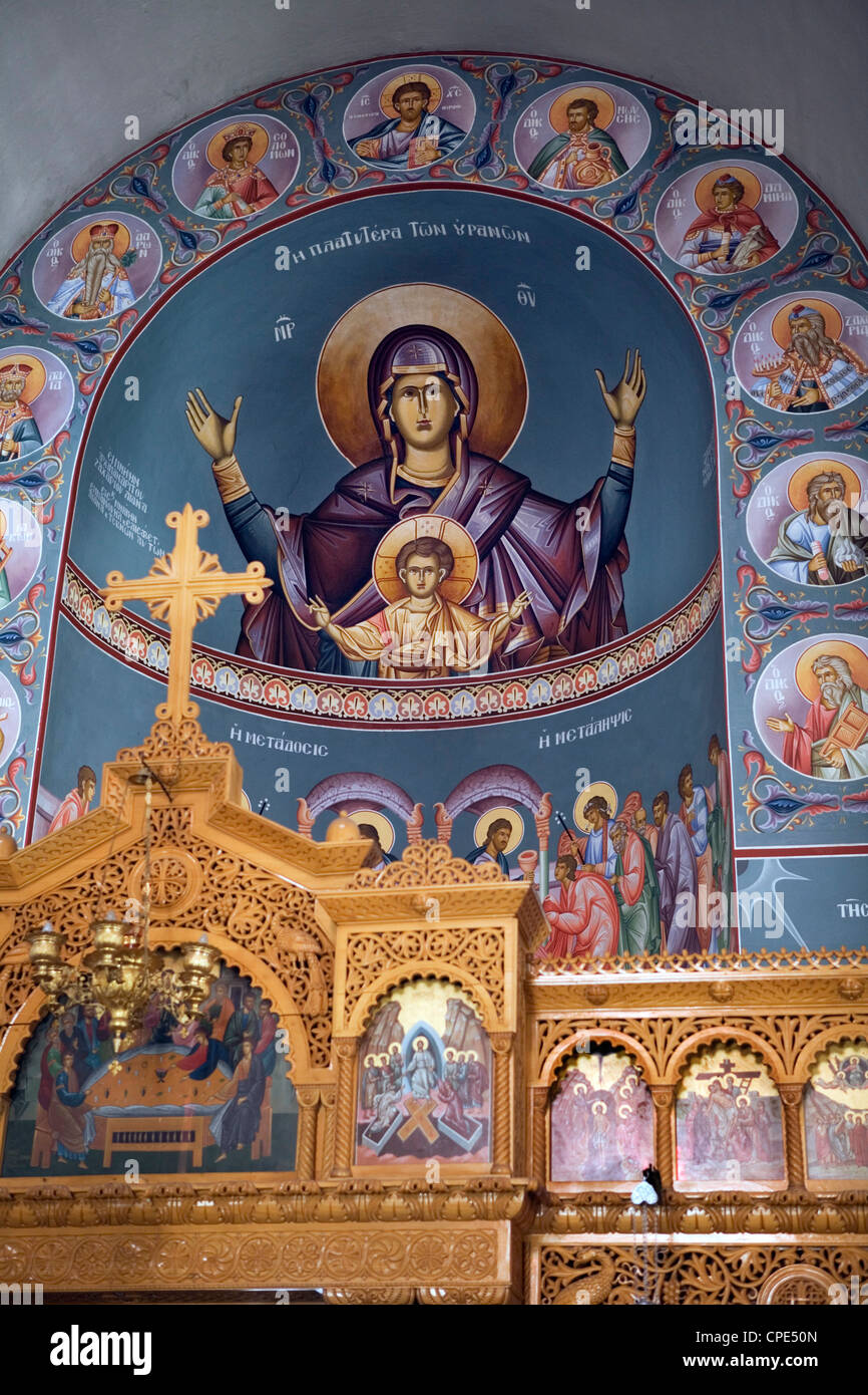 Fresques de l'église Byzantine, Kritsa, λασίθι, Crète, îles grecques, Grèce, Europe Banque D'Images