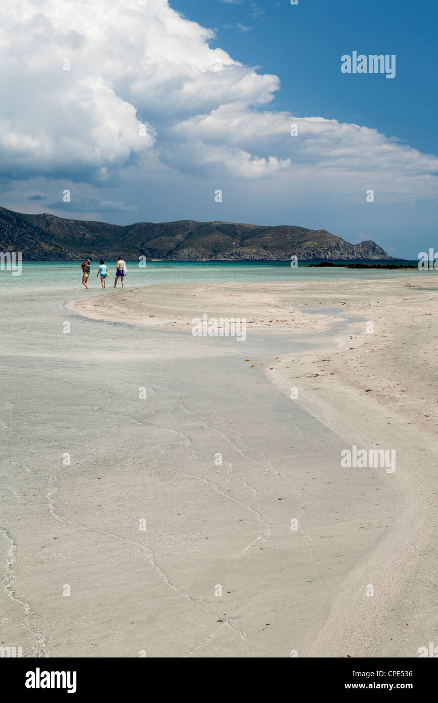 Elafonissi Beach, Chania, Crète, région des îles grecques, Grèce, Europe Banque D'Images