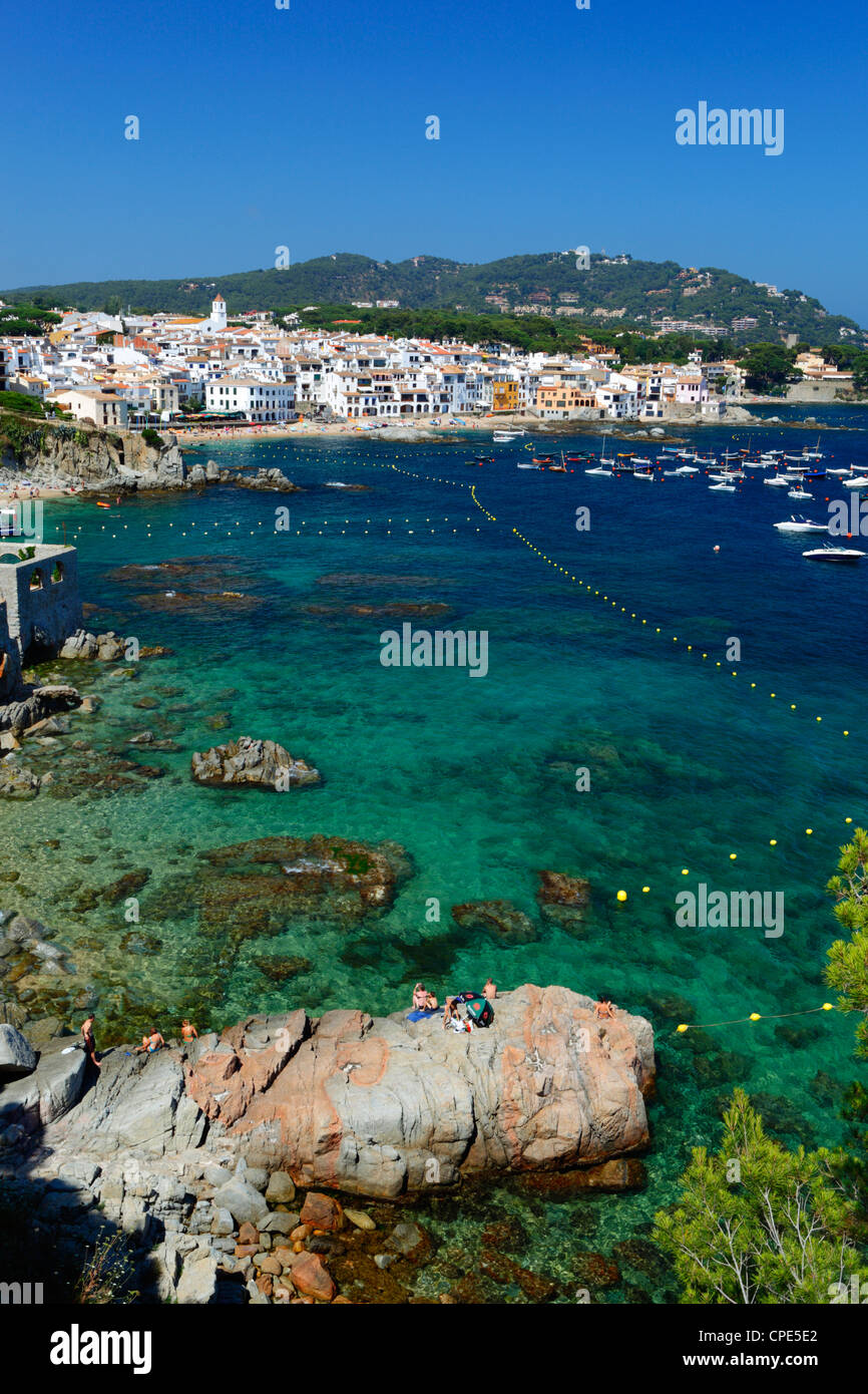 Calella de Palafrugell et Cap de St. Sebastia, Costa Brava, Catalogne, Espagne, Europe, Méditerranée Banque D'Images