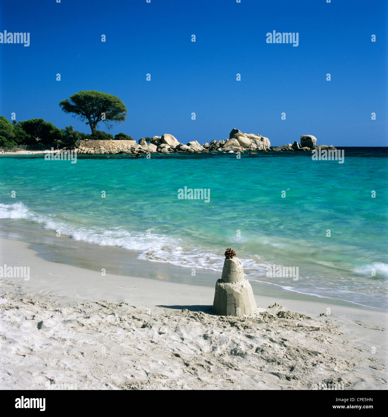 Château De Sable La Plage De Palombaggia Près De Porto