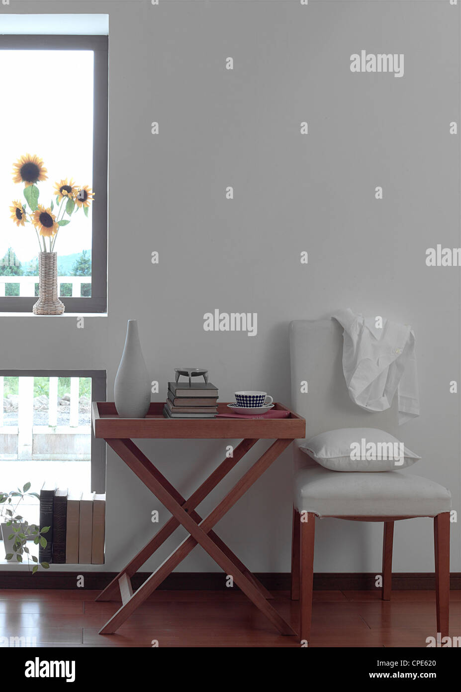 Chaise et Table pliante Banque D'Images