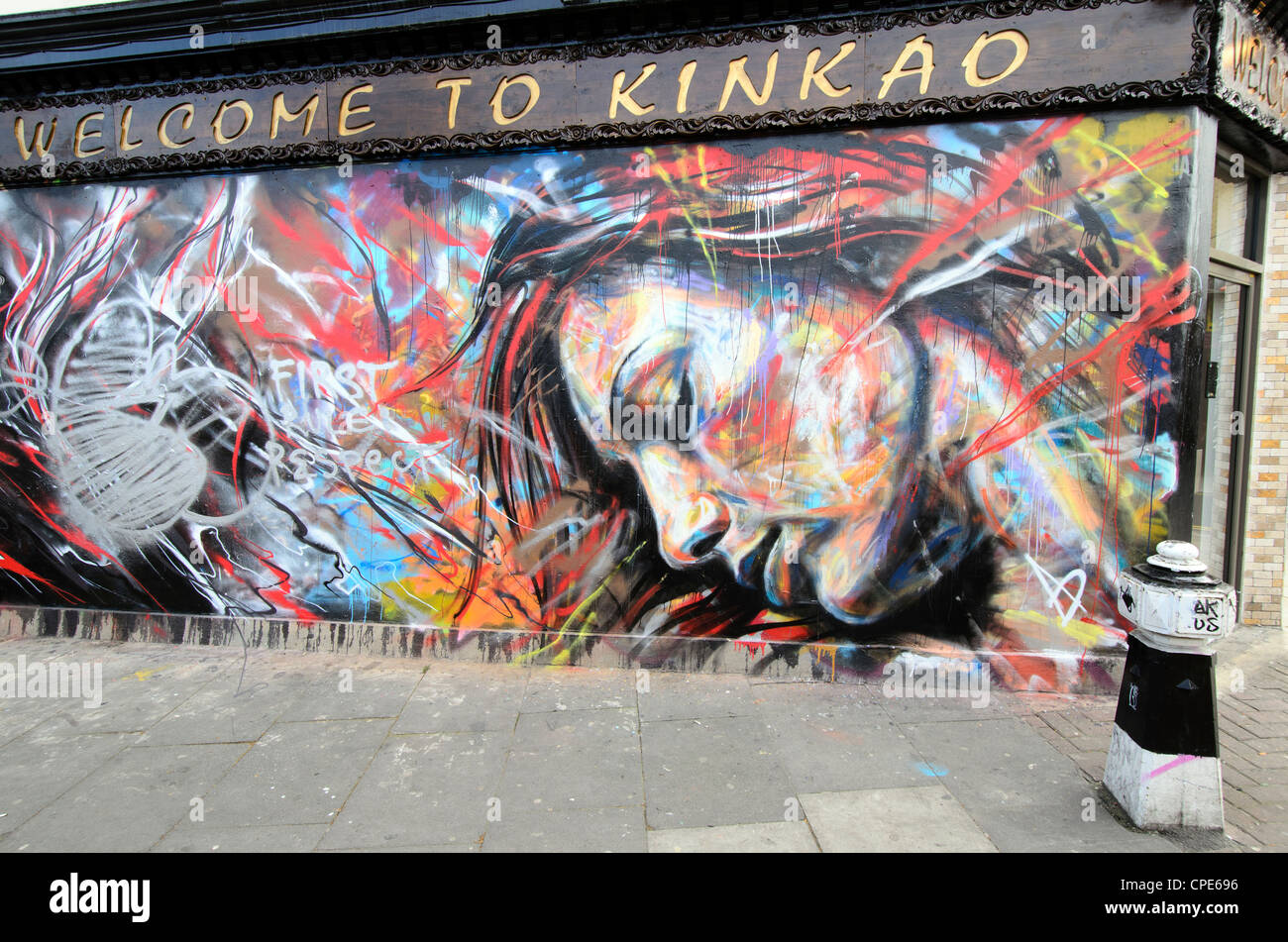 Graffiti dans Whitechapel - Londres, Angleterre Banque D'Images