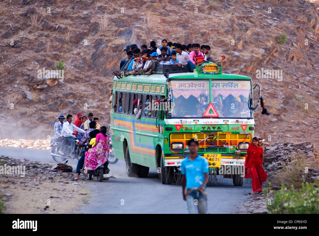 Bus public, Rajasthan, Inde, Asie Banque D'Images