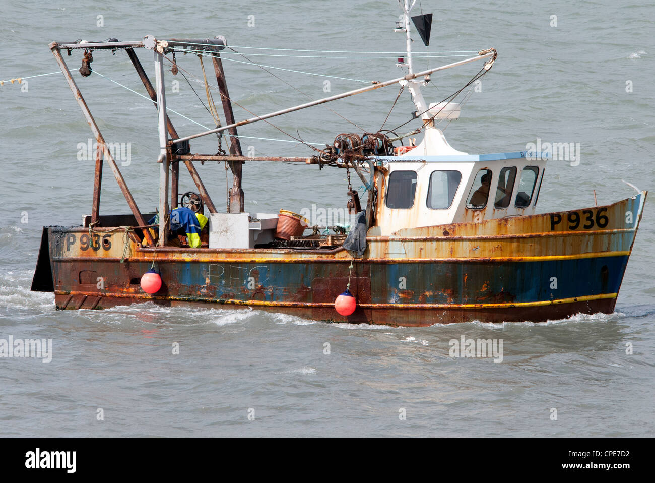 Bateau de pêche du port de Portsmouth chalutier Banque D'Images